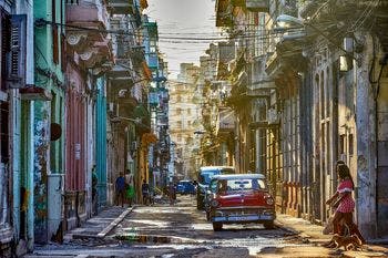 City street in Cuba. 
